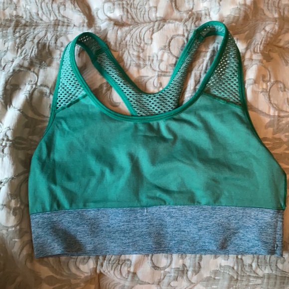 PINK Active blue green sports bra size small - Picture 6 of 7